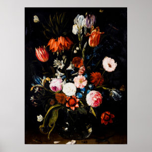 Bloemen in een glazen vase Jan van Kessel de Ouder Poster