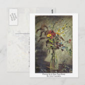 Bloemen in een glazen vasonderzoek door John Const Briefkaart (Voorkant / Achterkant)