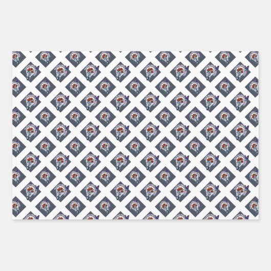 Bloemen in een gloeilamp en vlinder in biseksueel inpakpapier vel (Voorkant 3)