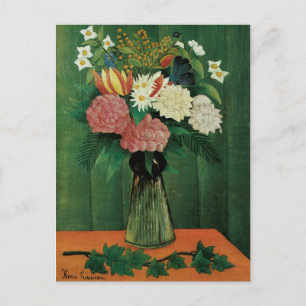 Bloemen in een Groene Vase Briefkaart