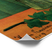 Bloemen in een Groene Vase Poster (Hoek)