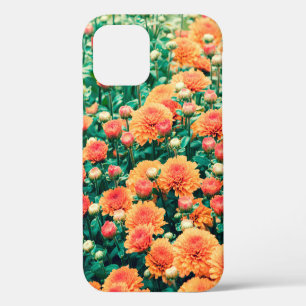 bloemen in een herfst, achtergrond, iPhone 12 hoesje