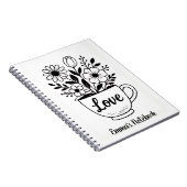 Bloemen in een kopje thee notitieboek (Rechterzijde)