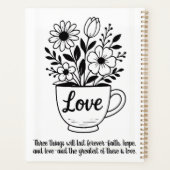 Bloemen in een kopje thee planner (Achterkant)