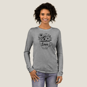 Bloemen in een kopje thee Tri-Blend shirt