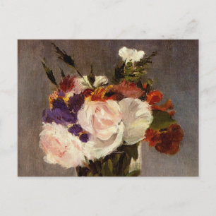 Bloemen in een kristallen vaas - ansichtkaart briefkaart