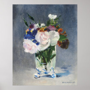 Bloemen in een kristallen vaas (c.1882) Edouard Ma Poster