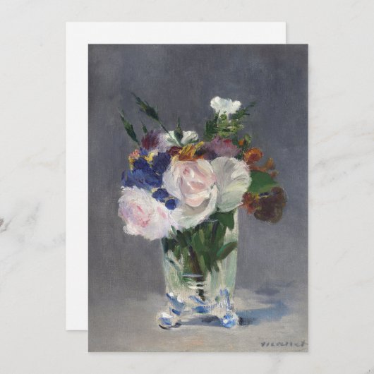 Bloemen in een kristallen vaas | Édouard Manet (Voorkant / Achterkant)