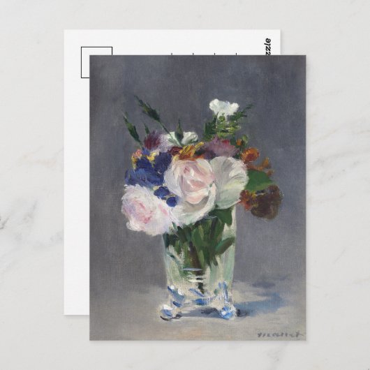 Bloemen in een kristallen vaas | Édouard Manet Briefkaart (Voorkant / Achterkant)