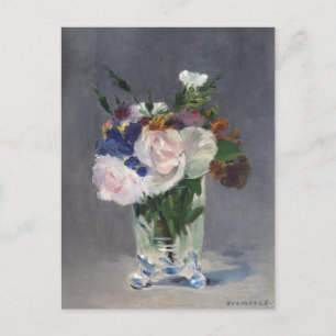 Bloemen in een kristallen vaas   Édouard Manet Briefkaart