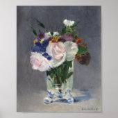 Bloemen in een kristallen vaas | Édouard Manet Poster (Voorkant)