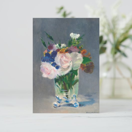 Bloemen in een kristallen vaas van Edouard Manet Bedankkaart (Staand voorkant)