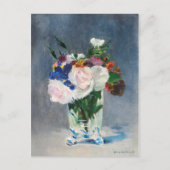 Bloemen in een kristallen vaas van Edouard Manet Briefkaart (Voorkant)