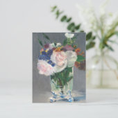 bloemen in een Kristalvet door Edouard Manet Briefkaart (Staand voorkant)