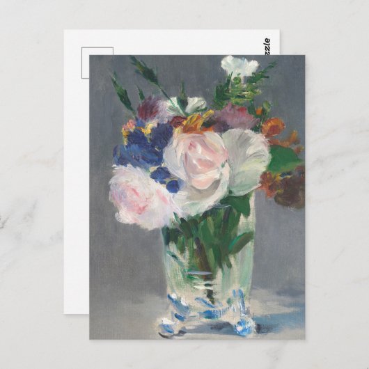 bloemen in een Kristalvet door Edouard Manet Briefkaart (Voorkant / Achterkant)