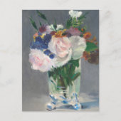 bloemen in een Kristalvet door Edouard Manet Briefkaart (Voorkant)