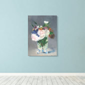  bloemen in een kristalvet door Edouard Manet Canvas Afdruk (Insitu (Houten vloer))