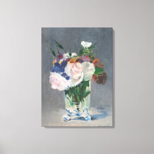  bloemen in een kristalvet door Edouard Manet Canvas Afdruk (Voorkant)