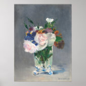 Bloemen in een kristalvet - Edouard Manet Fine Art Poster (Voorkant)