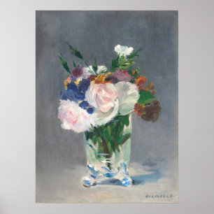 Bloemen in een kristalvet - Edouard Manet Fine Art Poster
