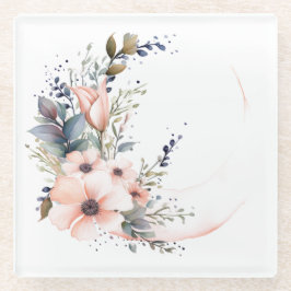 Bloemen in een maansvorm: "Mijn Keuken" Onderzette Glazen Onderzetter