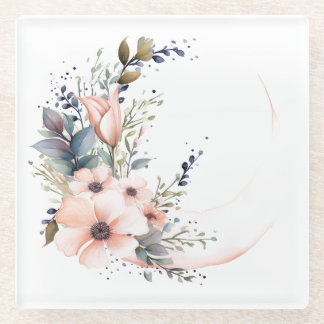 Bloemen in een maansvorm: "Mijn Keuken" Onderzette Glazen Onderzetter