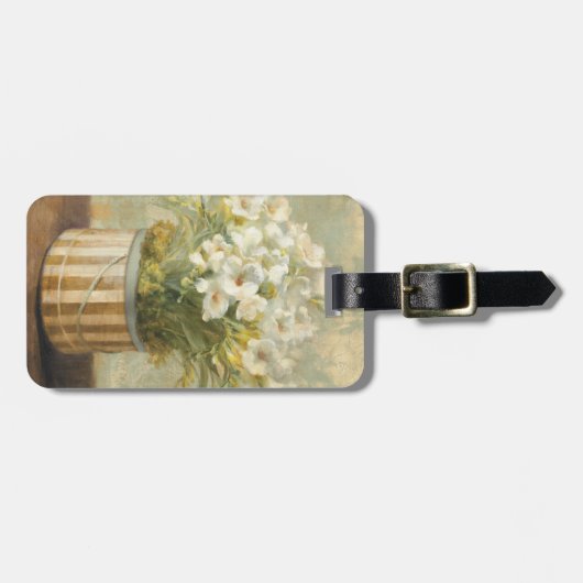 Bloemen in een Petten doos Bagagelabel (Voorkant horizontaal)