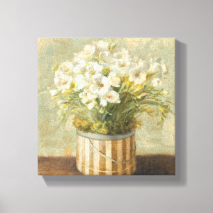 Bloemen in een Petten doos Canvas Afdruk