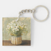 Bloemen in een Petten doos Sleutelhanger (Achterkant)