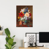  Bloemen in een Porcelain Vase Poster (Thuiskantoor)