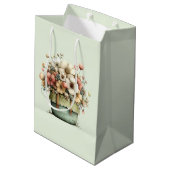Bloemen in een Pot Cozy Schattig Medium Cadeauzakje (Achterkant Gekanteld)