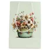 Bloemen in een Pot Cozy Schattig Medium Cadeauzakje (Achterkant)