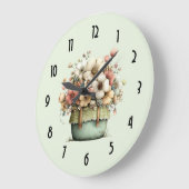 Bloemen in een Pot Cozy Shabby Cute Grote Klok (Hoek)