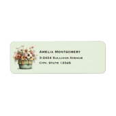 Bloemen in een Pot Cozy Shabby Lief - Adres Etiket (Voorkant)