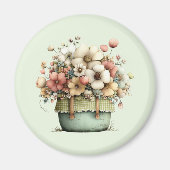 Bloemen in een Pot Cozy Shabby Schattig Magneet (Voorkant)