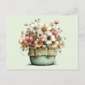 Bloemen in een pot knus shabby schattig briefkaart (Voorkant)