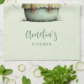 Bloemen in een pot knus shabby schattig theedoek (Gevouwen)