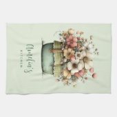 Bloemen in een pot knus shabby schattig theedoek (Horizontaal)