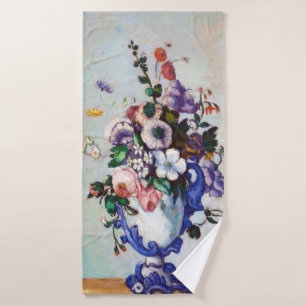 Bloemen in een Rococo Vase, Paul Cezanne Badhanddoek
