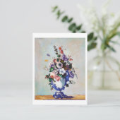 Bloemen in een Rococo Vase, Paul Cezanne Briefkaart (Staand voorkant)