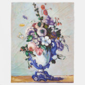Bloemen in een Rococo Vase, Paul Cezanne Fleece Deken (Voorkant)