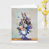 Bloemen in een Rococo Vase, Paul Cezanne Kaart (Gele Bloem)