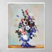 Bloemen in een Rococo Vase, Paul Cezanne Poster (Voorkant)
