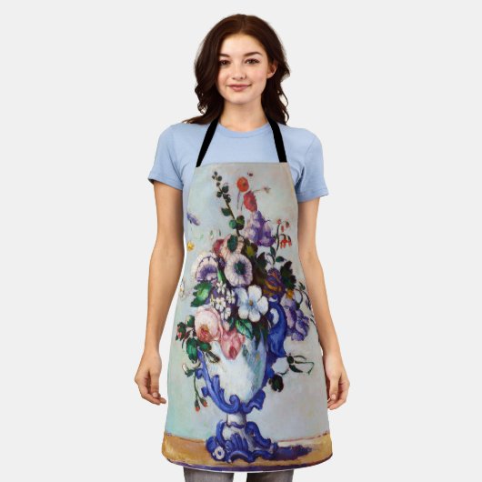 Bloemen in een Rococo Vase, Paul Cezanne Schort (Gedragen)