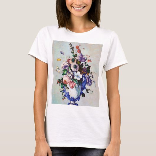 Bloemen in een Rococo Vase, Paul Cezanne T-shirt (Voorkant)