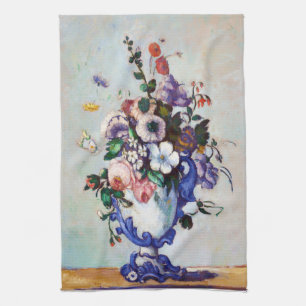 Bloemen in een Rococo Vase, Paul Cezanne Theedoek