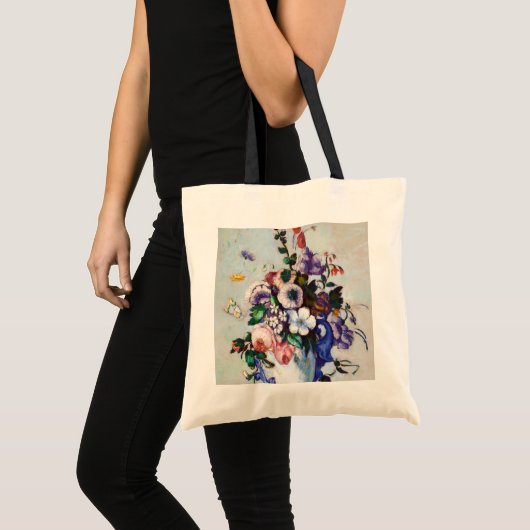 Bloemen in een Rococo Vase, Paul Cezanne Tote Bag (Voorkant (product))