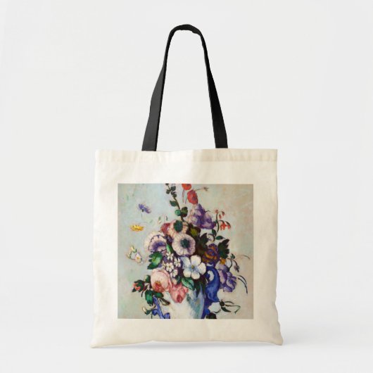 Bloemen in een Rococo Vase, Paul Cezanne Tote Bag (Voorkant)