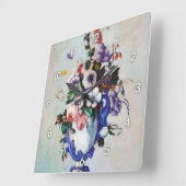Bloemen in een Rococo Vase, Paul Cezanne Vierkante Klok (Hoek)