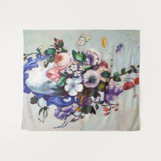 Bloemen in een Rococo Vase, Paul Cezanne Wandkleed (Voorkant (horizontaal))